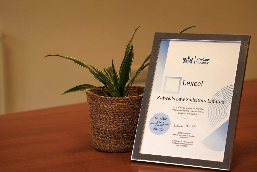 Lexcel framed certificate