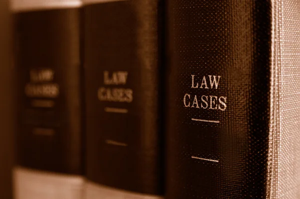 law cases books on a shelf