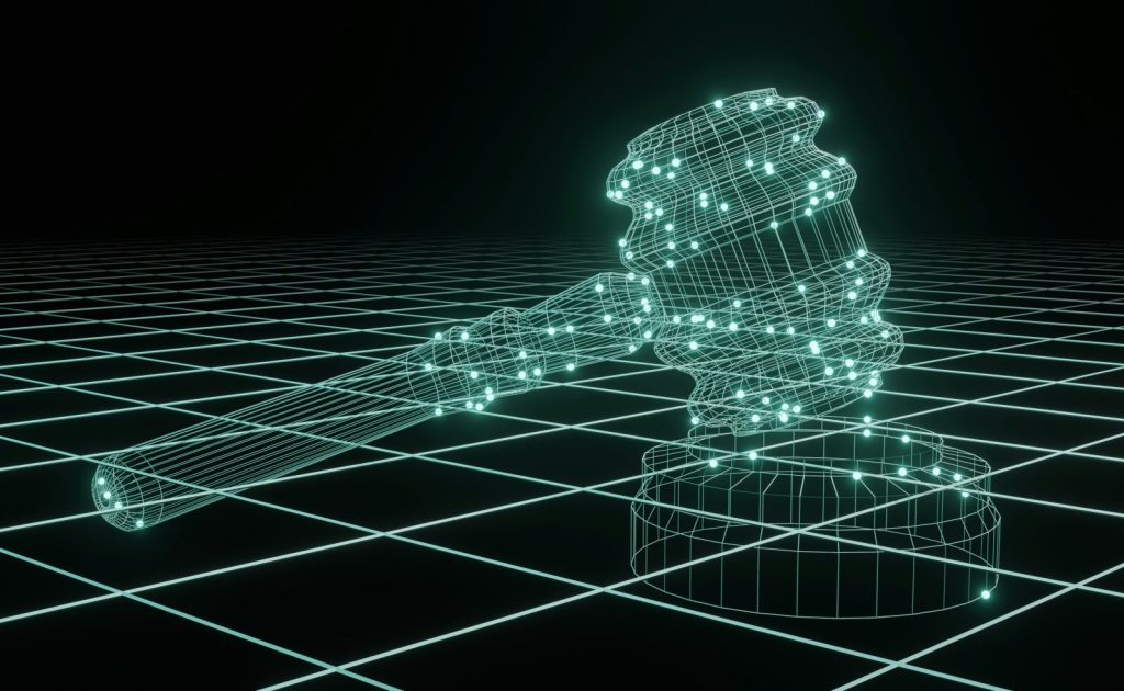 Gavel made out of AI data.